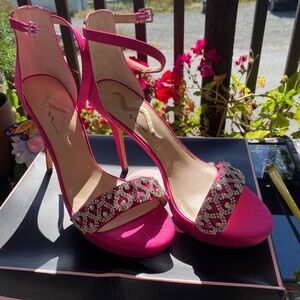Nina hot pink rhinestone embellished size 10
